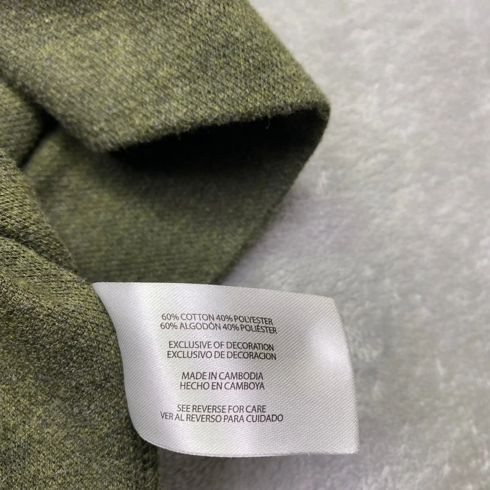 Banana Republic Mens XL‎ Olive Green Ribbed Raglan Crewneck Sweatshirt Pullover
